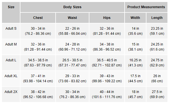 Zazzle Size Chart